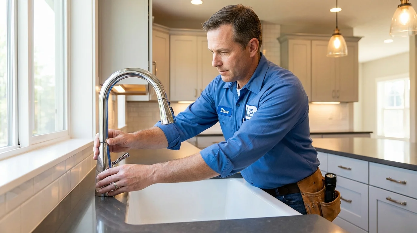 Kitchen faucet installation by Johns Plumbing LLC in Ellington